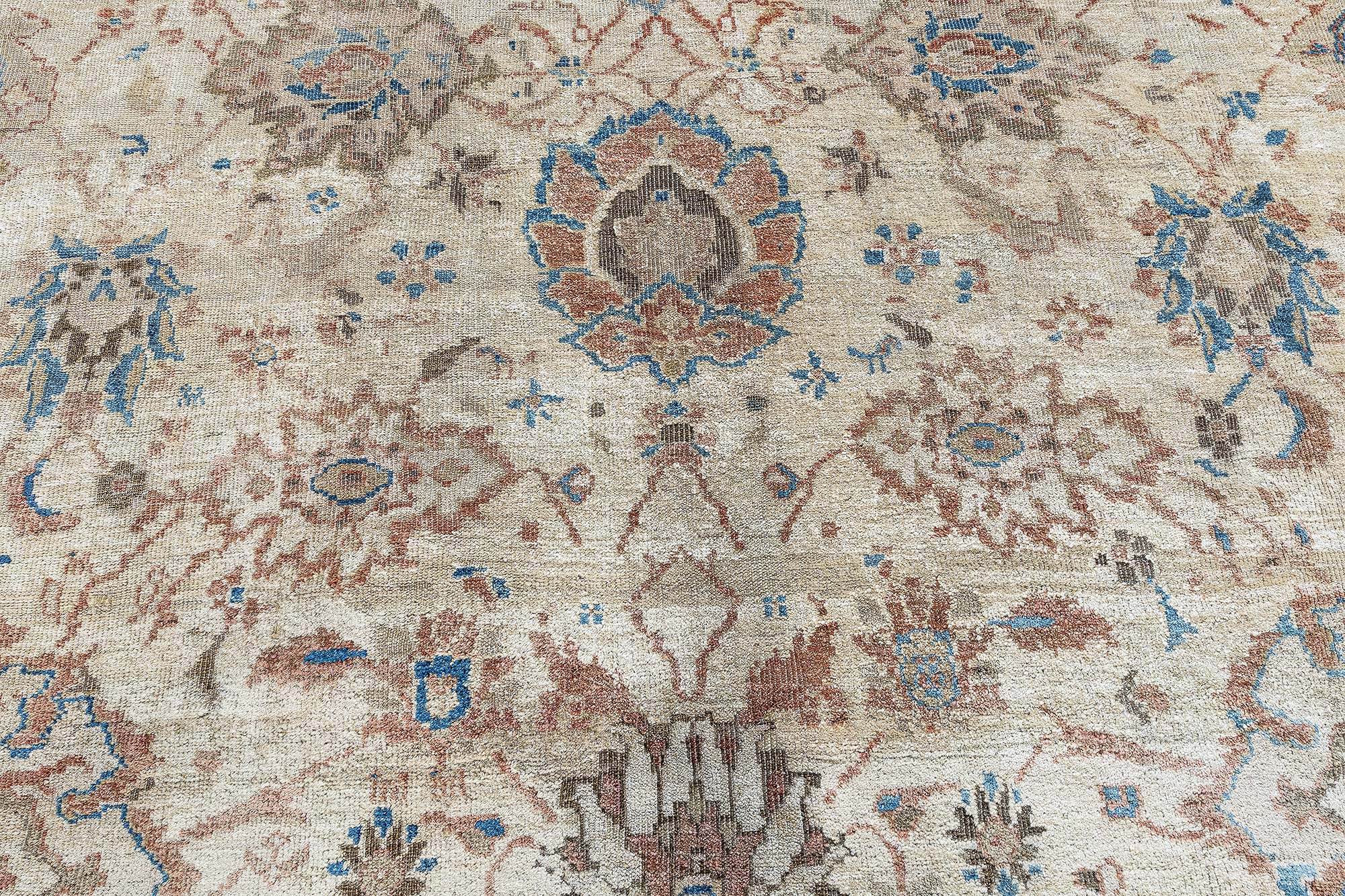 Oversized Antique Sultanabad Allover Floral Cream Beige Hand-Knotted Wool Rug – Circa 1900 (Size Adjusted) BB9183 Oversized Antique Sultanabad Allover Floral Cream Beige Hand-Knotted Wool Rug – Circa 1900 (Size Adjusted) BB9183