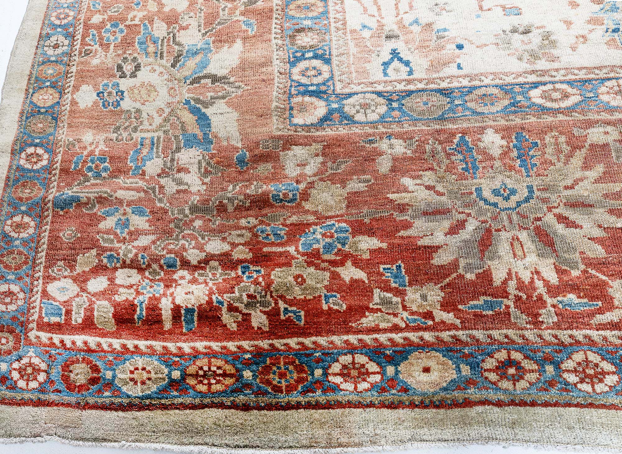 Oversized Antique Sultanabad Allover Floral Cream Beige Hand-Knotted Wool Rug – Circa 1900 (Size Adjusted) BB9183 Oversized Antique Sultanabad Allover Floral Cream Beige Hand-Knotted Wool Rug – Circa 1900 (Size Adjusted) BB9183
