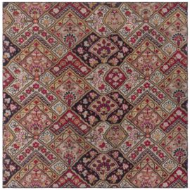 Aubusson Antique Floral Golden Tan Hand-Knotted Wool Rug – Circa 1880 (Fragment) BB9103