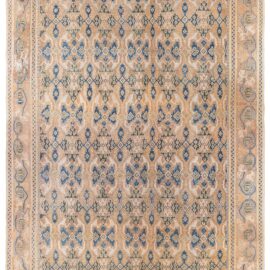 Antique Allover Geometric Oversized Warm Tan Hand-Knotted Wool Rug – Circa 1650 (Size Adjusted) Spanish Cuenca BB9179