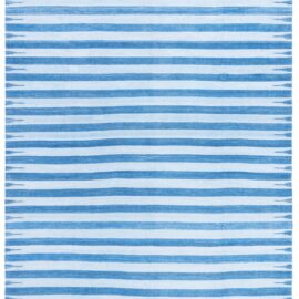 Indian Dhurrie Vintage Light Blue And Blue Flatweave Cotton Rug BB9164