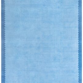 Indian Dhurrie Mid-Century Light Blue Flatweave Cotton Rug BB9143