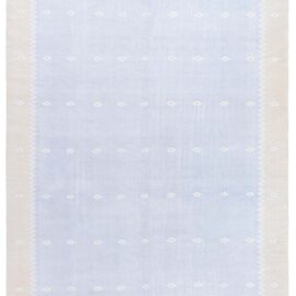 Mid-Century Indian Dhurrie Soft Beige Flatweave Cotton Carpet BB9145