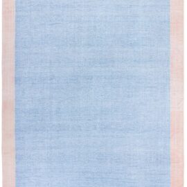 Indian Dhurrie Vintage Light Blue Flatweave Cotton Carpet BB9134