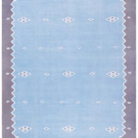 Vintage Indian Dhurrie – Slate Gray Flatweave Cotton Rug BB9159