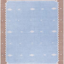 Mid-Century Indian Dhurrie Classic Taupe Flatweave Cotton Rug BB9161