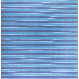 Vintage Dhurrie Stripes White Handmade Rug BB9151