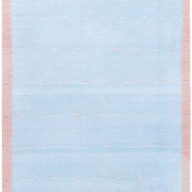 Indian Dhurrie Mid-Century Light Blue Flatweave Cotton Rug BB9162