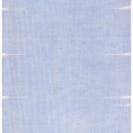 Mid-Century Indian Dhurrie Rug In Light Blue Flatweave Cotton – Pale BB9166