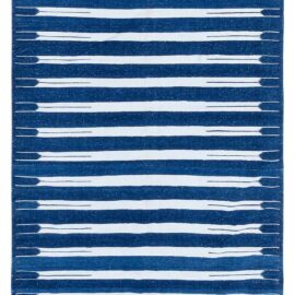 Dhurrie Mid-Century Stripes White Handmade Runner BB9168