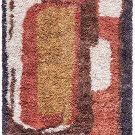 Mid-Century Swedish Abstract Warm Tan Hand-Knotted Wool Carpet By Ingrid Marie BB9177