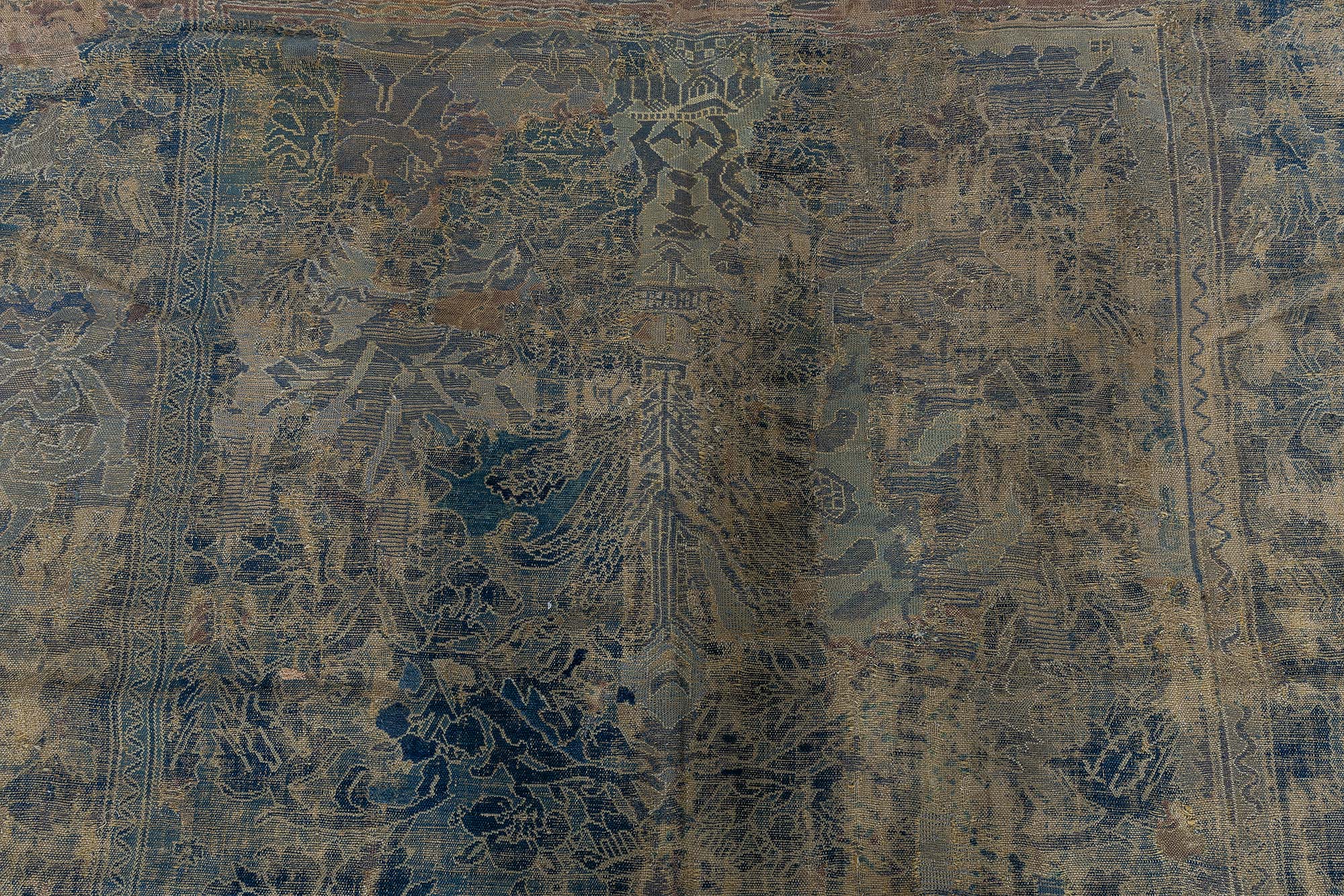 Antique Allover Warm Tan Hand-Knotted Wool Carpet – Circa 1600 Spanish Alcaraz BB9190 Antique Allover Warm Tan Hand-Knotted Wool Carpet – Circa 1600 Spanish Alcaraz BB9190
