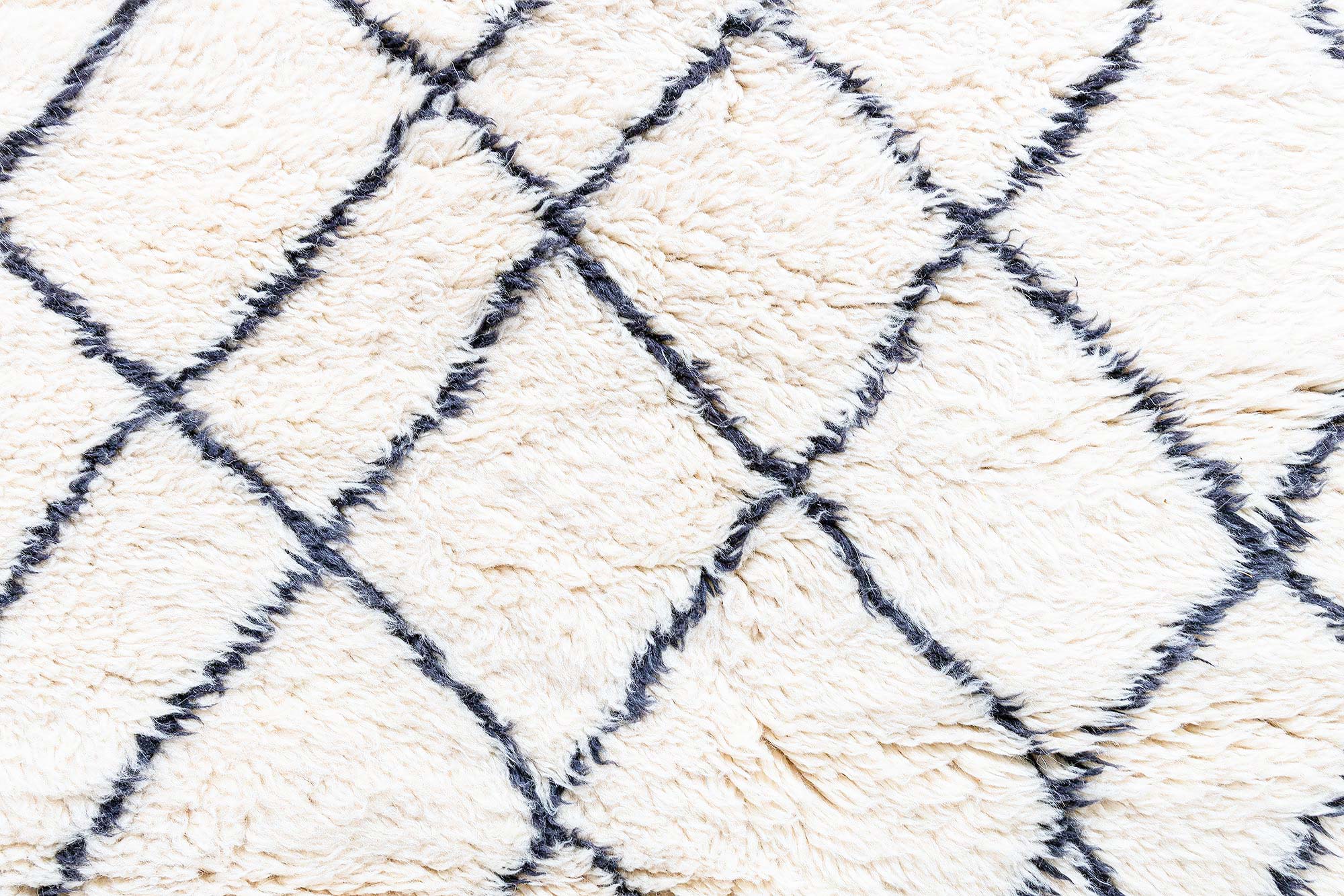 Geometric Cream Lattice Pattern Hand-Knotted Rug “Reticulum” N13057 Geometric Cream Lattice Pattern Hand-Knotted Rug “Reticulum” N13057