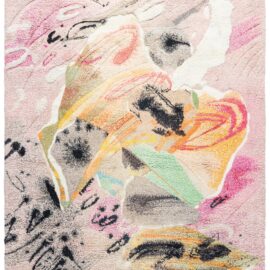 Art Deco Vintage Abstract Light Gray Hand-Knotted Carpet BB9198