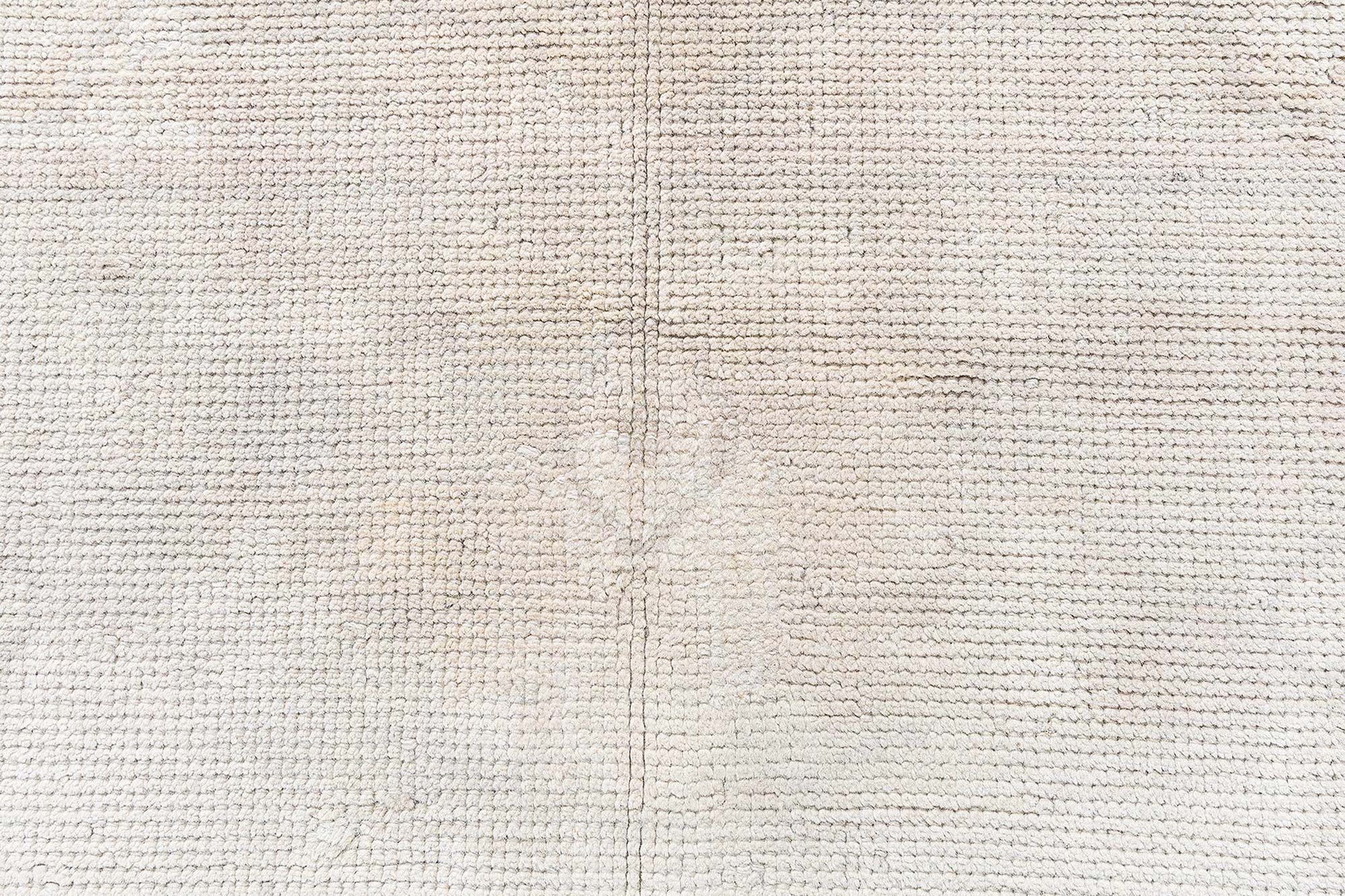 Vintage Viennese Secessionist Light Beige Hand-Knotted Wool Carpet BB9201 Vintage Viennese Secessionist Light Beige Hand-Knotted Wool Carpet BB9201