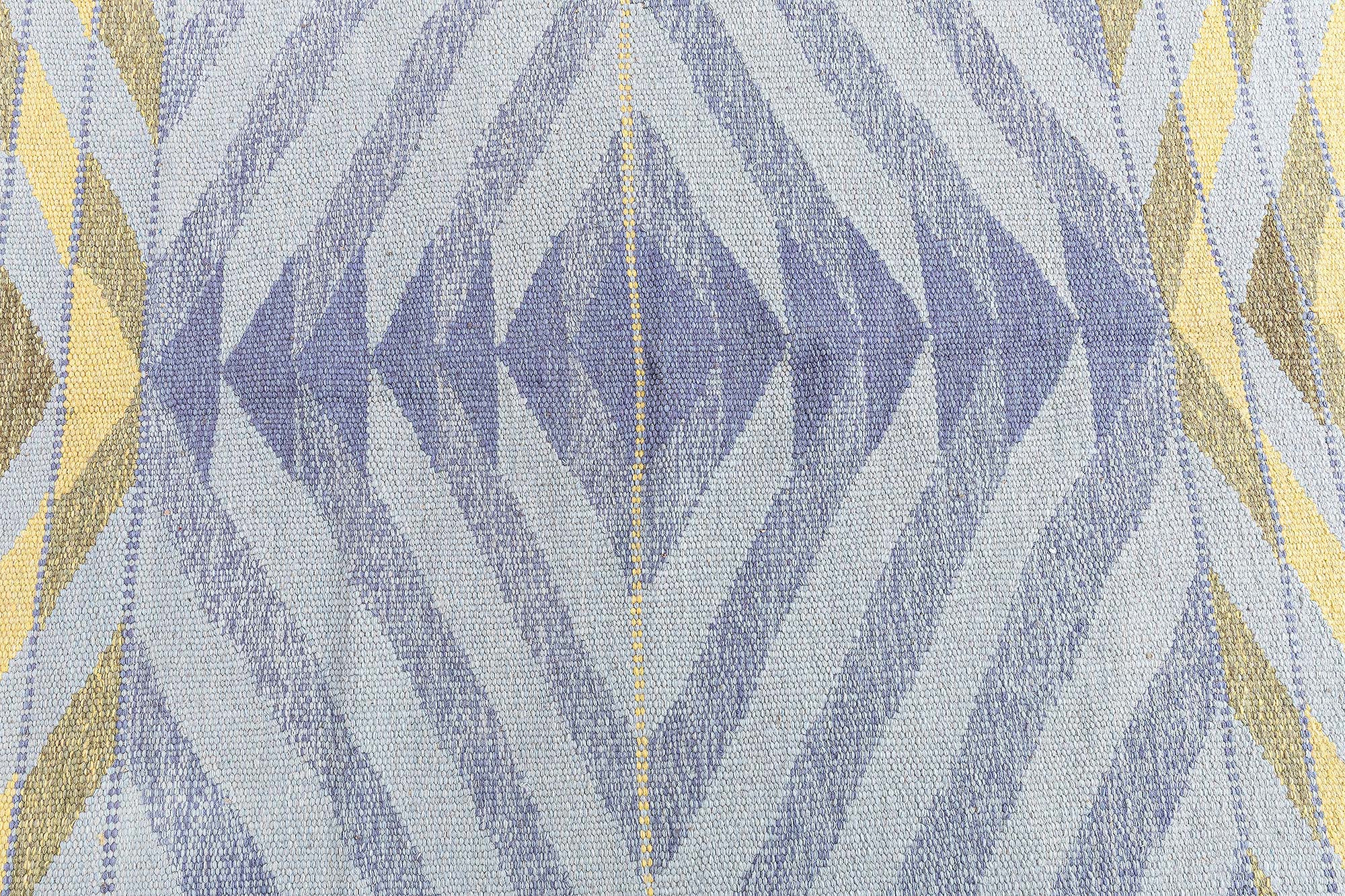 Scandinavian Flatweave Chevron Wool Rug In Light Blue “Sagitta” N13060 Scandinavian Flatweave Chevron Wool Rug In Light Blue “Sagitta” N13060