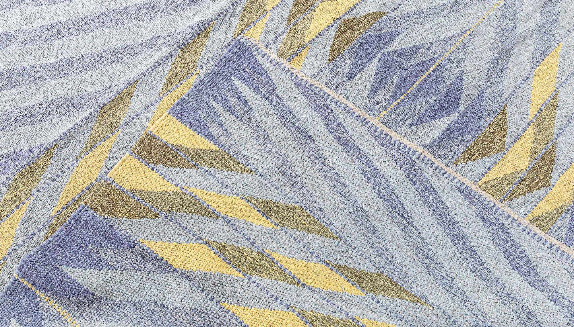 Scandinavian Flatweave Chevron Wool Rug In Light Blue “Sagitta” N13060 Scandinavian Flatweave Chevron Wool Rug In Light Blue “Sagitta” N13060