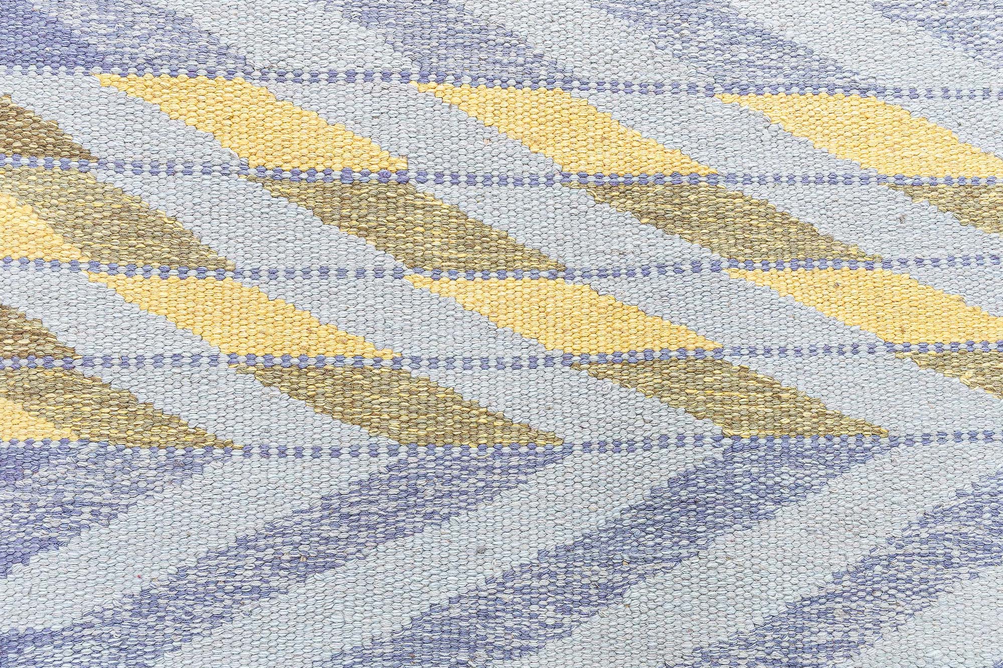 Scandinavian Flatweave Chevron Wool Rug In Light Blue “Sagitta” N13060 Scandinavian Flatweave Chevron Wool Rug In Light Blue “Sagitta” N13060