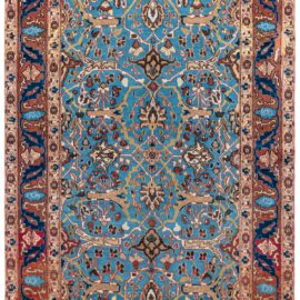“Gildvine” Traditional Hand-Knotted Light Blue Handmade Rug N13066
