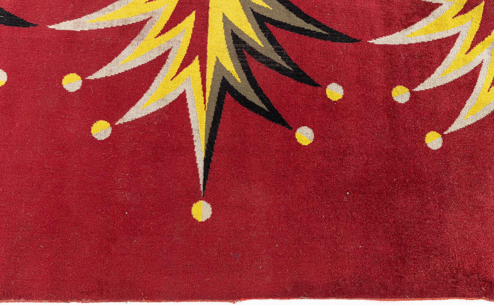 Luxurious Vintage French Floral Burgundy Hand-Knotted Wool Carpet by Jean PICART LE DOUX BB9215 Luxurious Vintage French Floral Burgundy Hand-Knotted Wool Carpet by Jean PICART LE DOUX BB9215