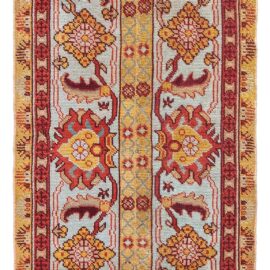 Antique Oushak Allover Light Beige Hand-Knotted Wool Runner – Circa 1920 (Size Adjusted) BB9209