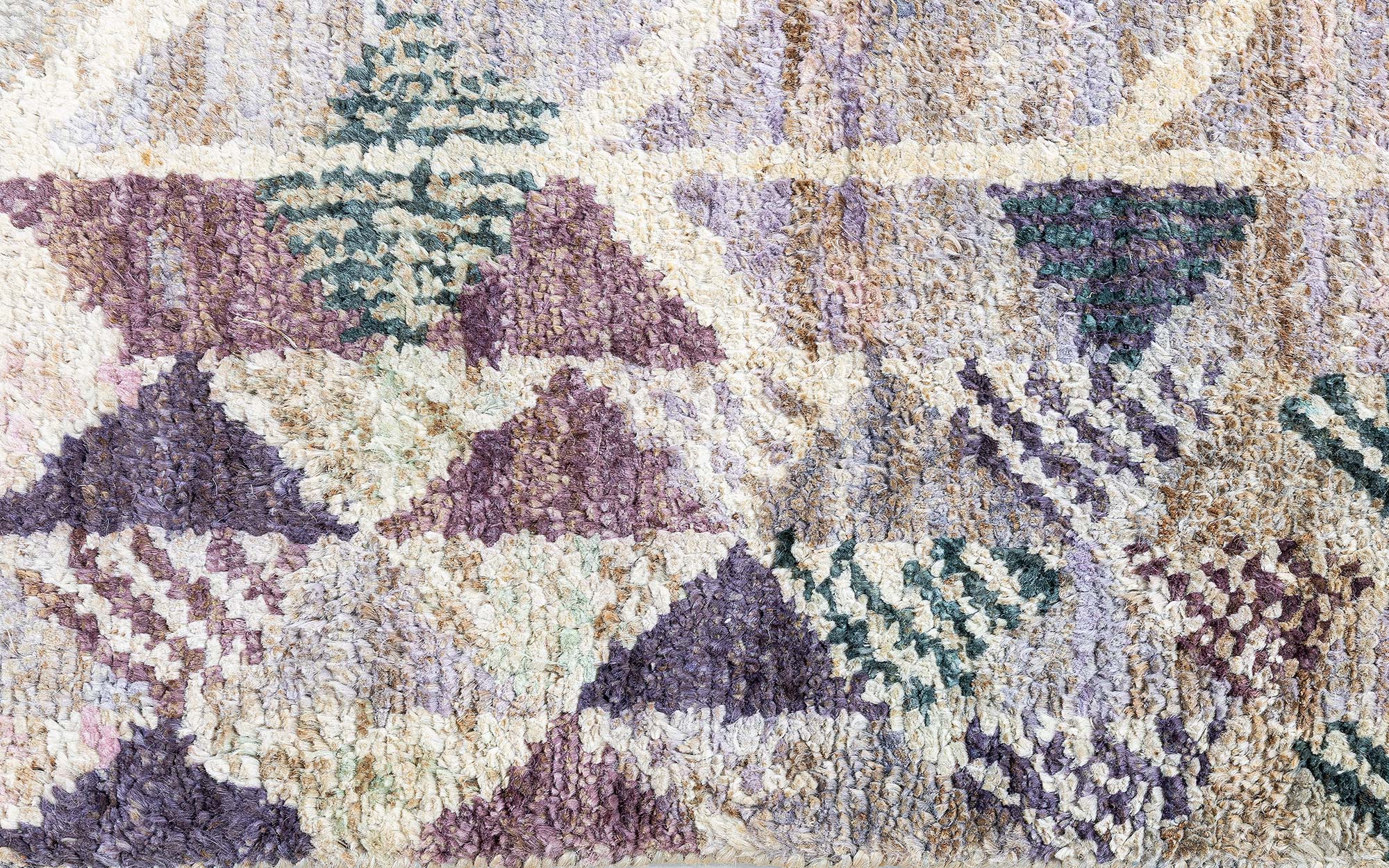 Scandinavian Lavender Hand-Knotted Hemp Oversized Rug N13068 Scandinavian Lavender Hand-Knotted Hemp Oversized Rug N13068