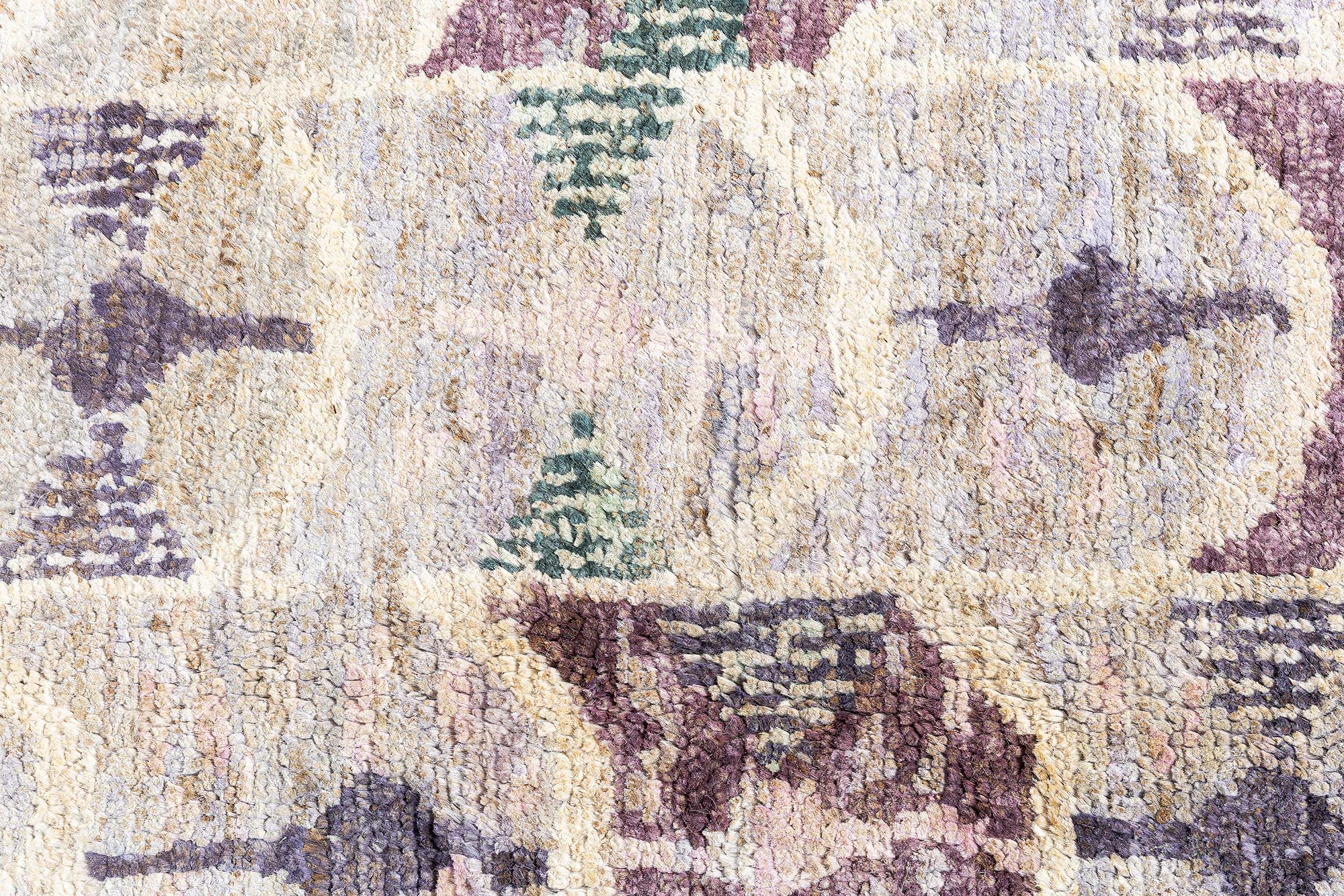Scandinavian Lavender Hand-Knotted Hemp Oversized Rug N13068 Scandinavian Lavender Hand-Knotted Hemp Oversized Rug N13068