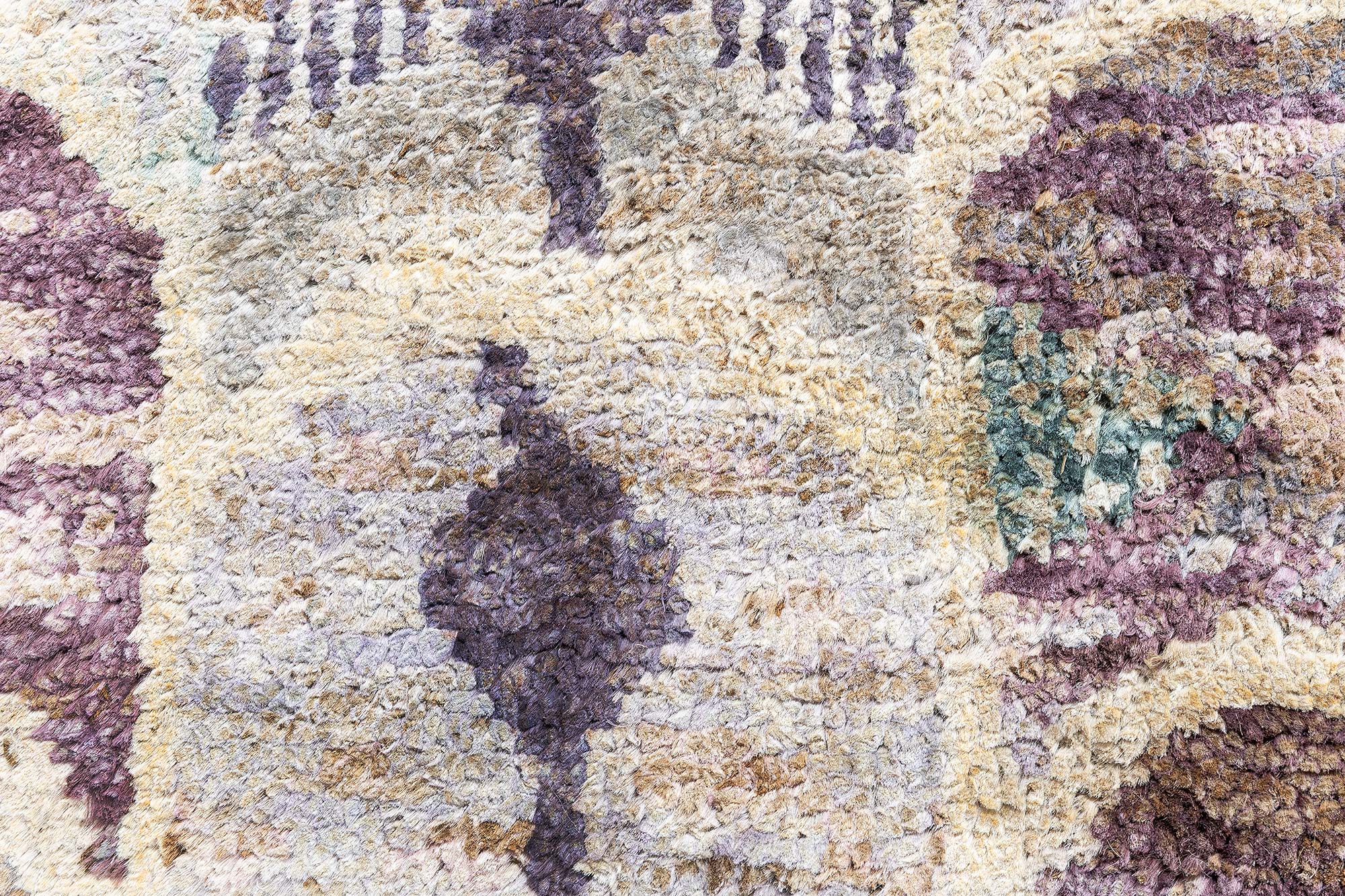 Scandinavian Lavender Hand-Knotted Hemp Oversized Rug N13068 Scandinavian Lavender Hand-Knotted Hemp Oversized Rug N13068