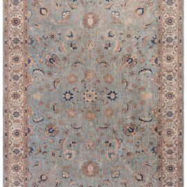 Antique Tabriz Floral Allover Light Blue Hand-Knotted Rug – Circa 1920 BB9225