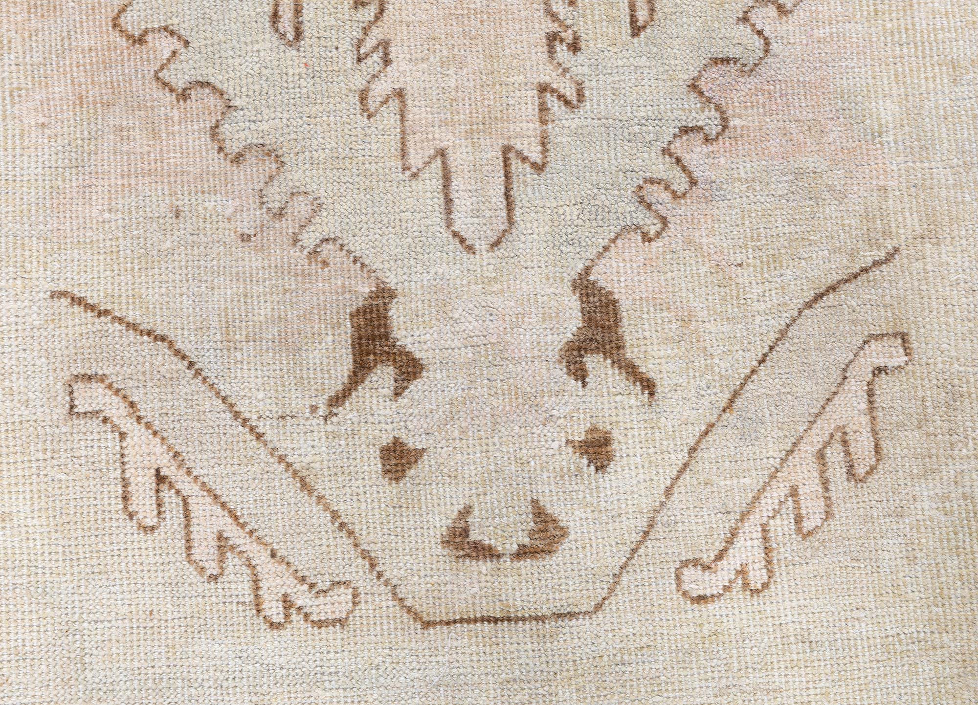 Khotan Vintage Light Beige Hand-Knotted Wool Rug BB9227 Khotan Vintage Light Beige Hand-Knotted Wool Rug BB9227