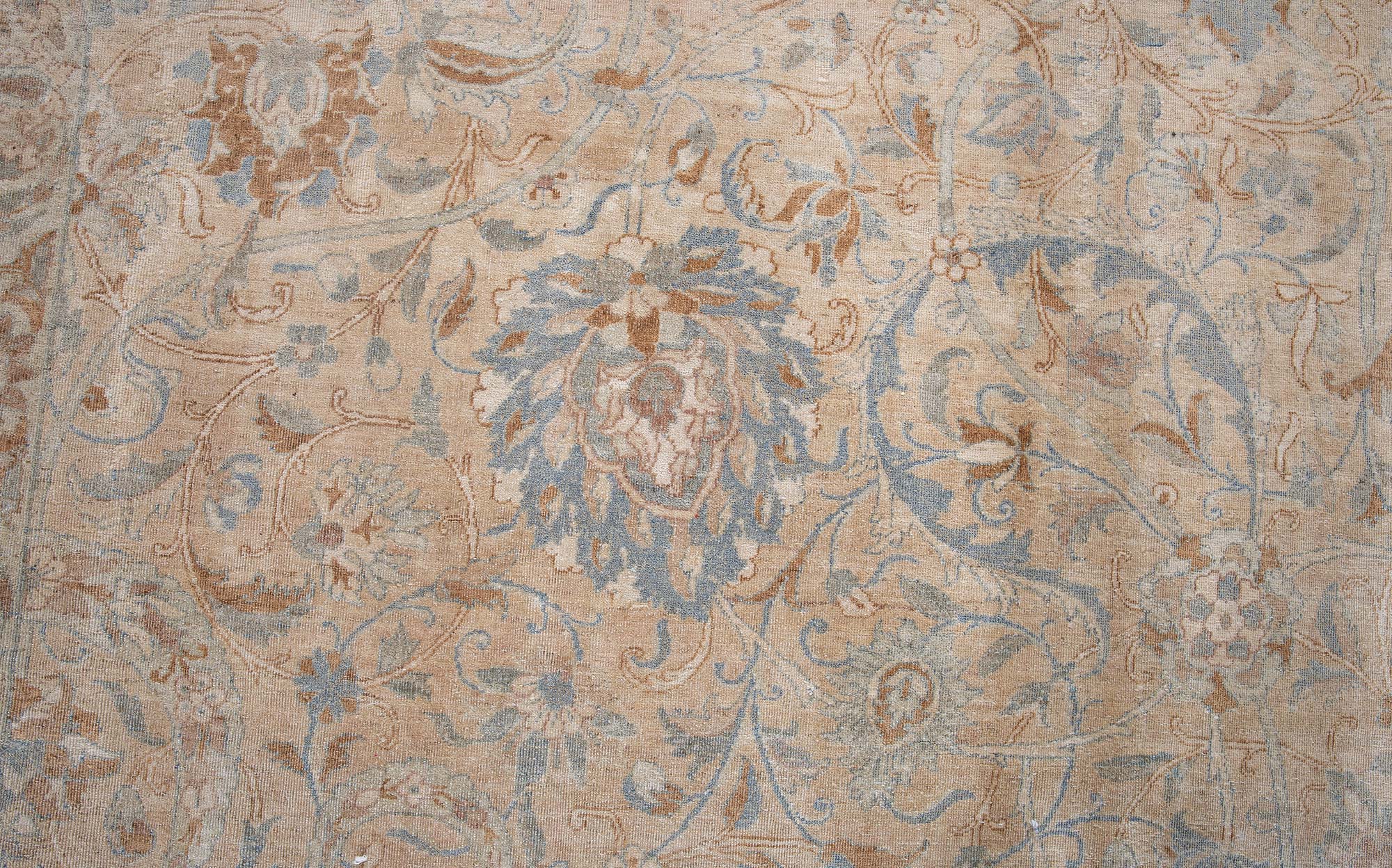 Antique Kirman Allover Oversized Light Beige Hand-Knotted Wool Rug BB9230 Antique Kirman Allover Oversized Light Beige Hand-Knotted Wool Rug BB9230