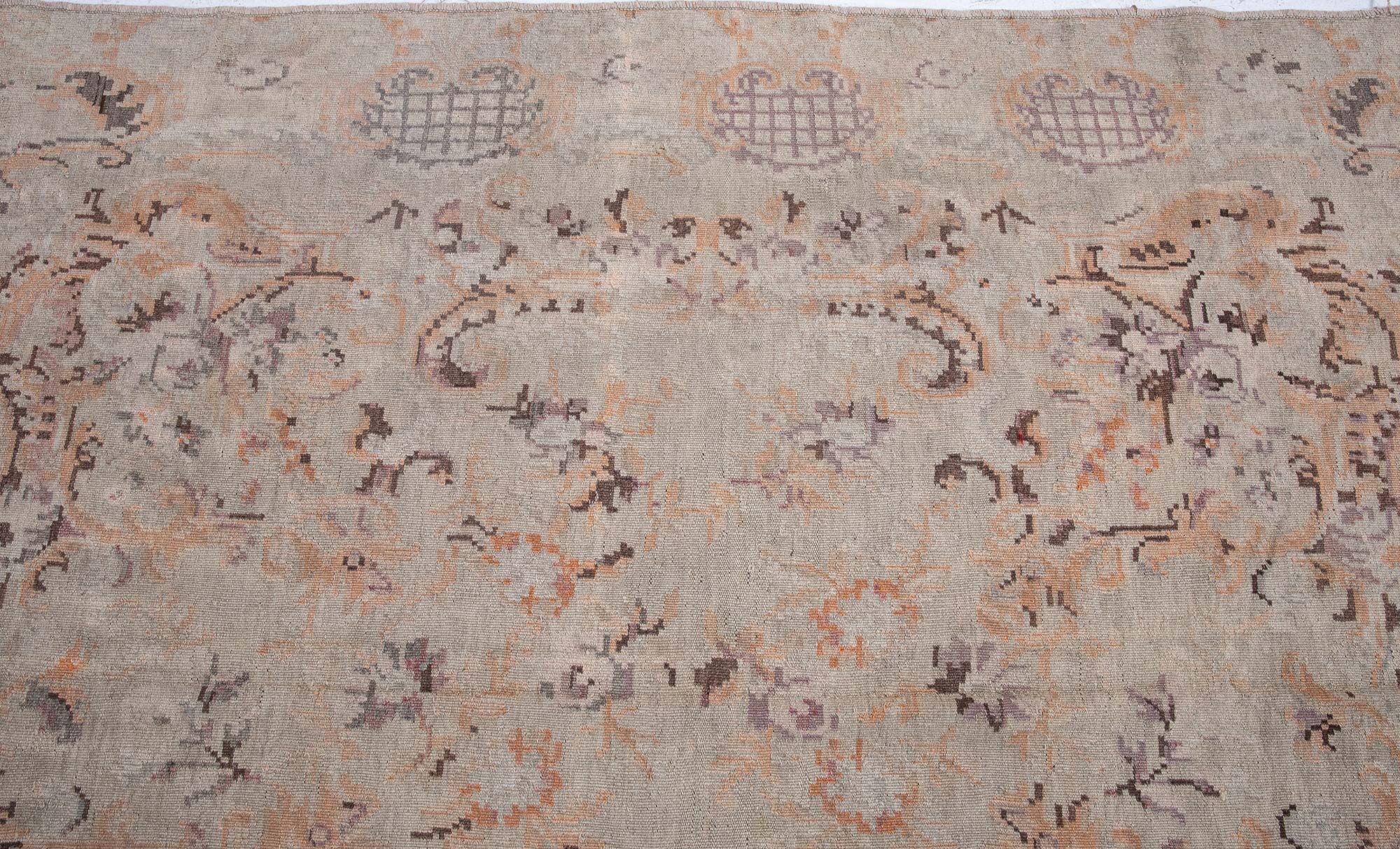 Bessarabian Antique Allover Floral Classic Taupe Flatweave Wool Rug BB9234 Bessarabian Antique Allover Floral Classic Taupe Flatweave Wool Rug BB9234