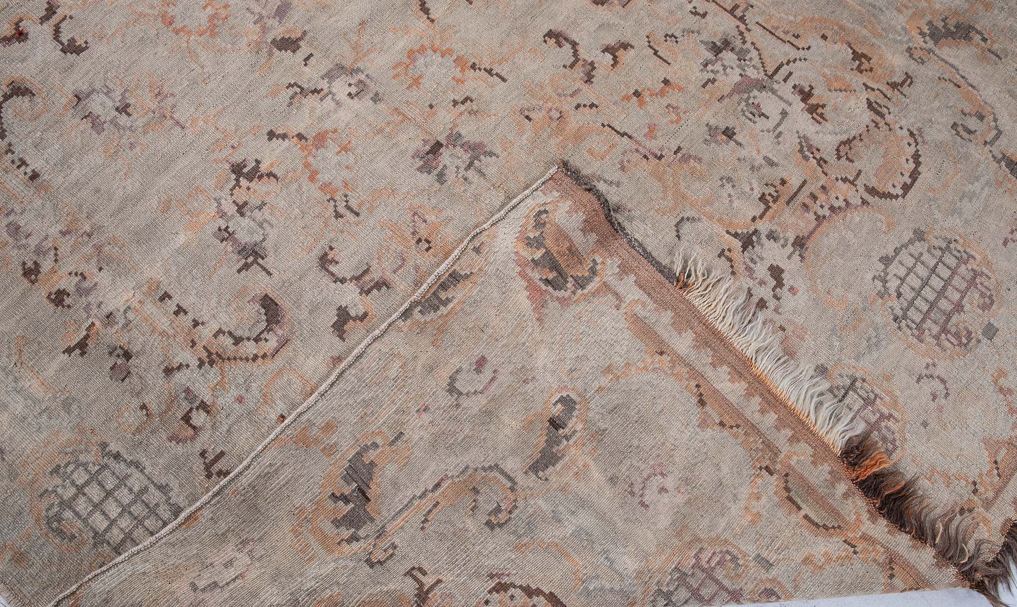 Bessarabian Antique Allover Floral Classic Taupe Flatweave Wool Rug BB9234 Bessarabian Antique Allover Floral Classic Taupe Flatweave Wool Rug BB9234