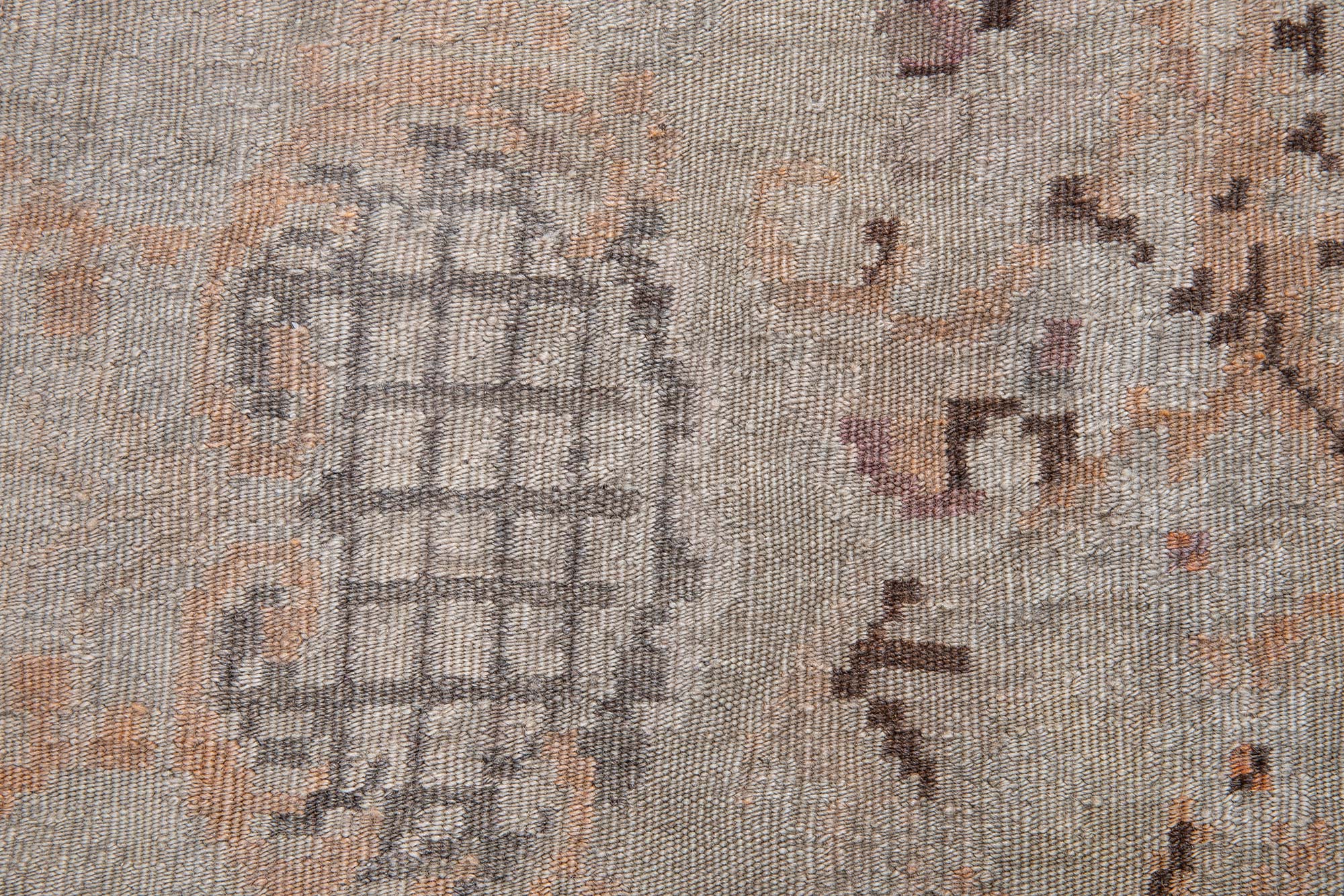 Bessarabian Antique Allover Floral Classic Taupe Flatweave Wool Rug BB9234 Bessarabian Antique Allover Floral Classic Taupe Flatweave Wool Rug BB9234