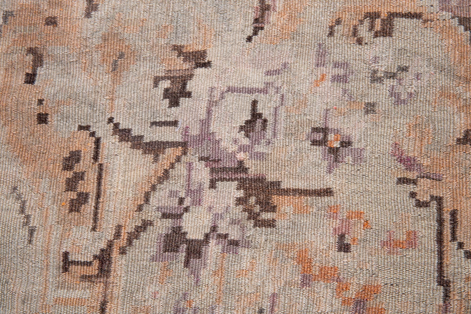 Bessarabian Antique Allover Floral Classic Taupe Flatweave Wool Rug BB9234 Bessarabian Antique Allover Floral Classic Taupe Flatweave Wool Rug BB9234