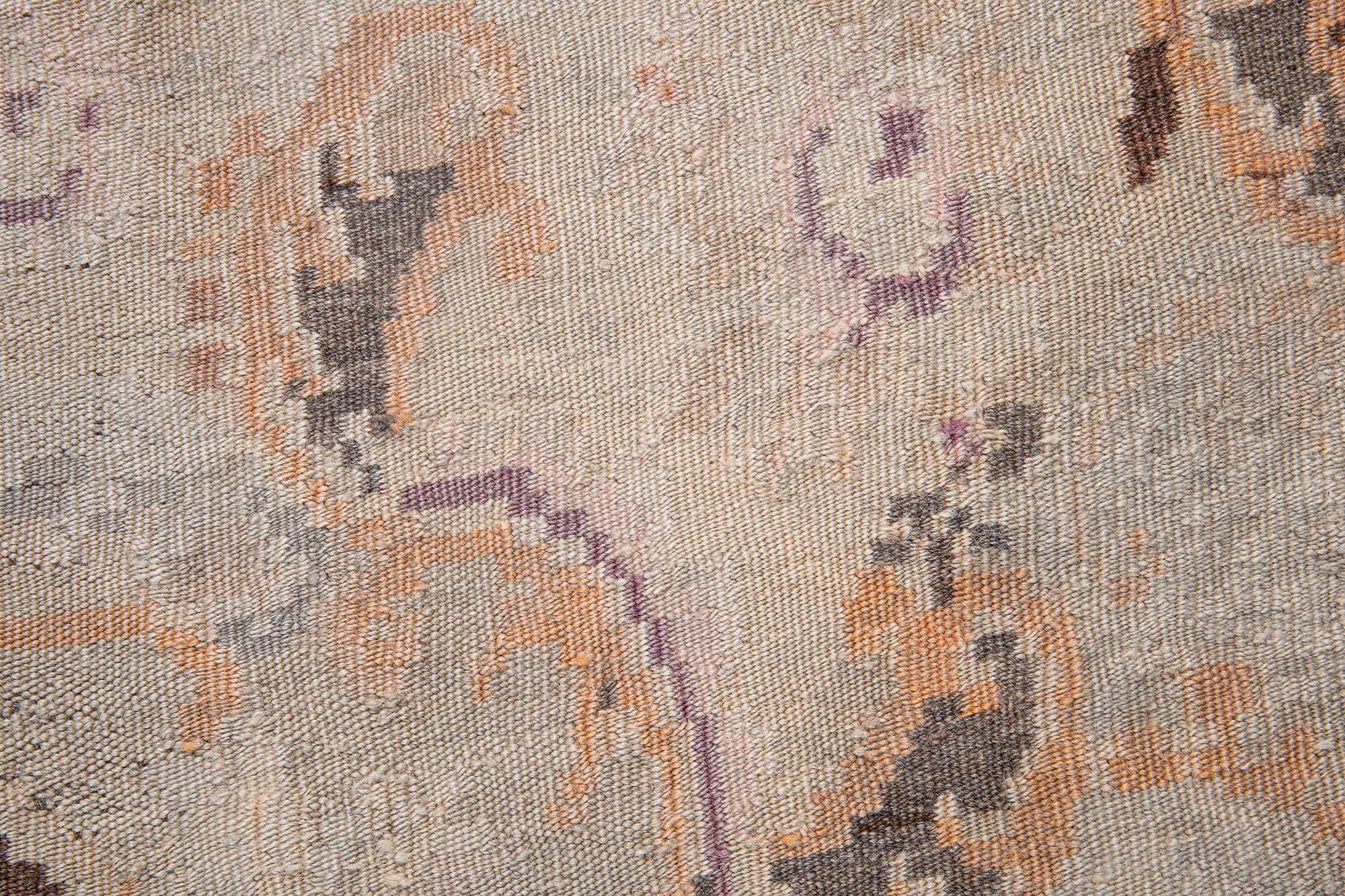 Bessarabian Antique Allover Floral Classic Taupe Flatweave Wool Rug BB9234 Bessarabian Antique Allover Floral Classic Taupe Flatweave Wool Rug BB9234