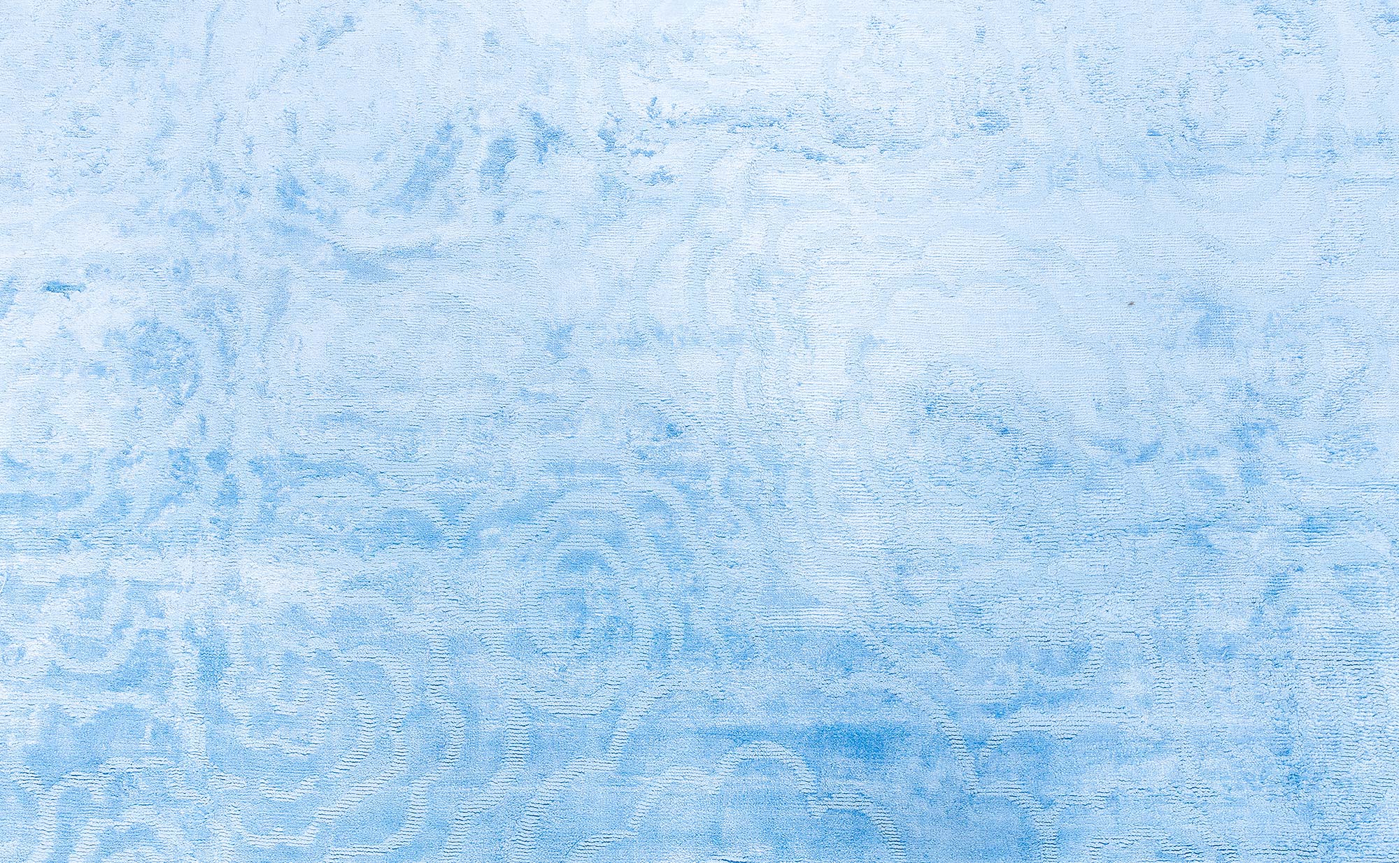 Modern Hand-Knotted Rosette Light Blue Handmade Silk Rug “Kumo” N13072 Modern Hand-Knotted Rosette Light Blue Handmade Silk Rug “Kumo” N13072