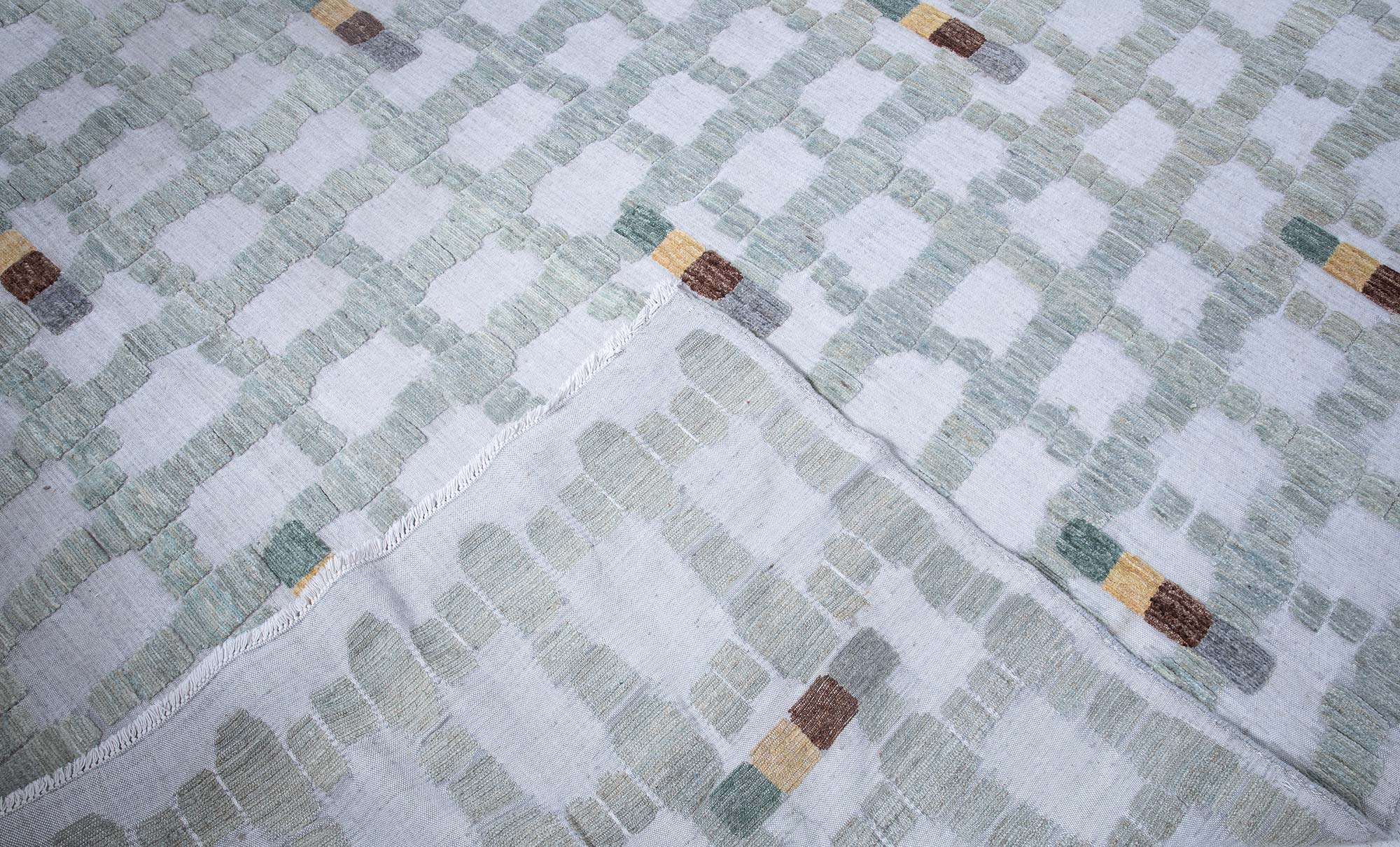 Flatweave Scandinavian Geometric Sage Handmade Wool Rug “Fenestra” N13075 Flatweave Scandinavian Geometric Sage Handmade Wool Rug “Fenestra” N13075