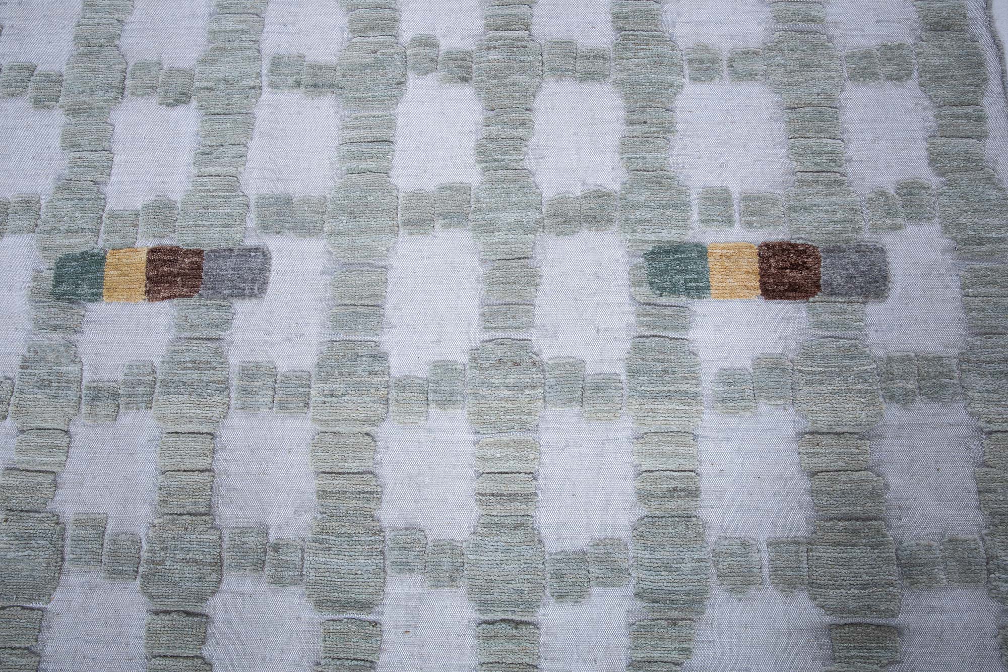 Flatweave Scandinavian Geometric Sage Handmade Wool Rug “Fenestra” N13075 Flatweave Scandinavian Geometric Sage Handmade Wool Rug “Fenestra” N13075