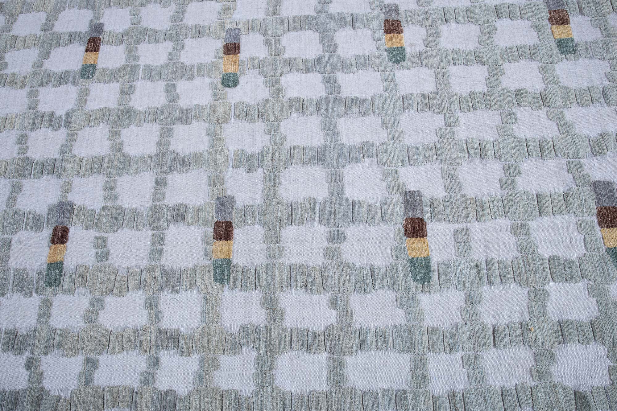 Flatweave Scandinavian Geometric Sage Handmade Wool Rug “Fenestra” N13075 Flatweave Scandinavian Geometric Sage Handmade Wool Rug “Fenestra” N13075