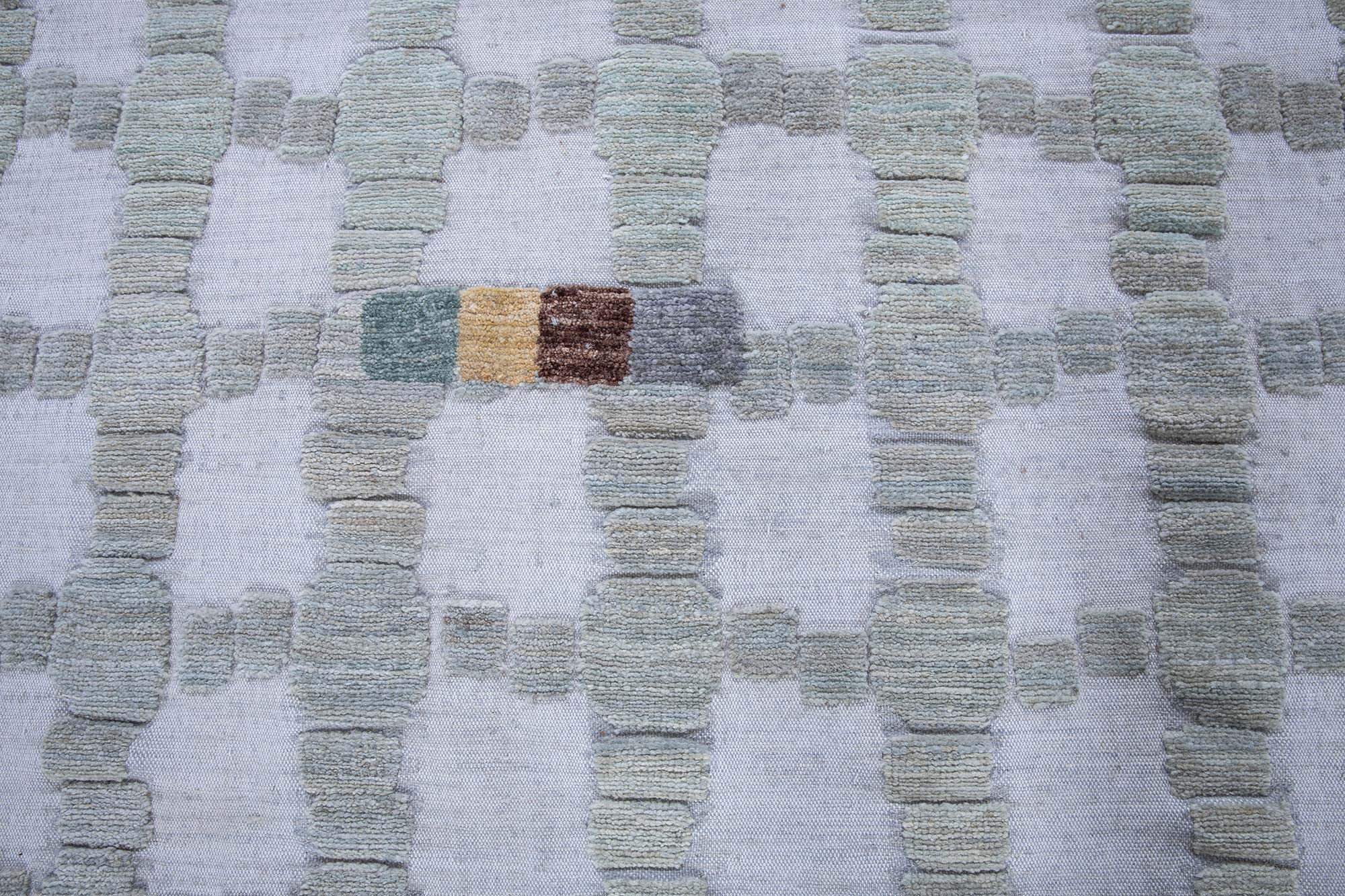 Flatweave Scandinavian Geometric Sage Handmade Wool Rug “Fenestra” N13075 Flatweave Scandinavian Geometric Sage Handmade Wool Rug “Fenestra” N13075