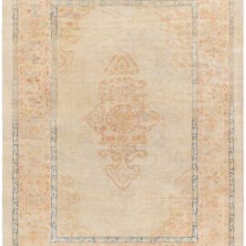 Antique Sultanabad Medallion Light Beige Hand-Knotted Rug – Circa 1880 BB9219