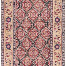 Antique Persian Dark Brown Flatweave Wool Silk Rasht Textile BB9226