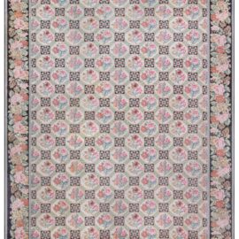 Bessarabian Light Beige Flatweave Wool Rug “Octafleur” N13074