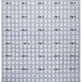 Flatweave Scandinavian Geometric Sage Handmade Wool Rug “Fenestra” N13075