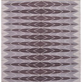 Scandinavian Flatweave Geometric Arrow-Feather Classic Taupe Handmade Wool Rug “Fletch” N13078