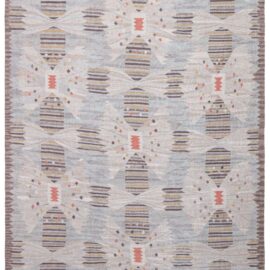 Scandinavian Flatweave Striped Handmade Wool Rug “Papillon” N13079
