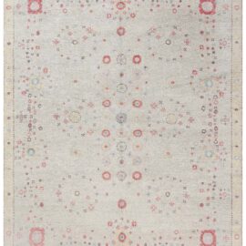Scandinavian Light Beige Hand-Knotted Wool Carpet “Astraea” N13081