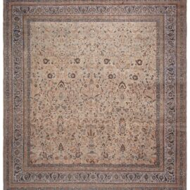 Antique Khorassan Light Beige Hand-Knotted Wool Rug BB9257