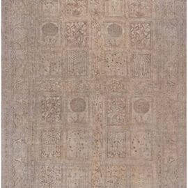 Antique Tabriz Allover Classic Taupe Hand-Knotted Wool Rug BB9254
